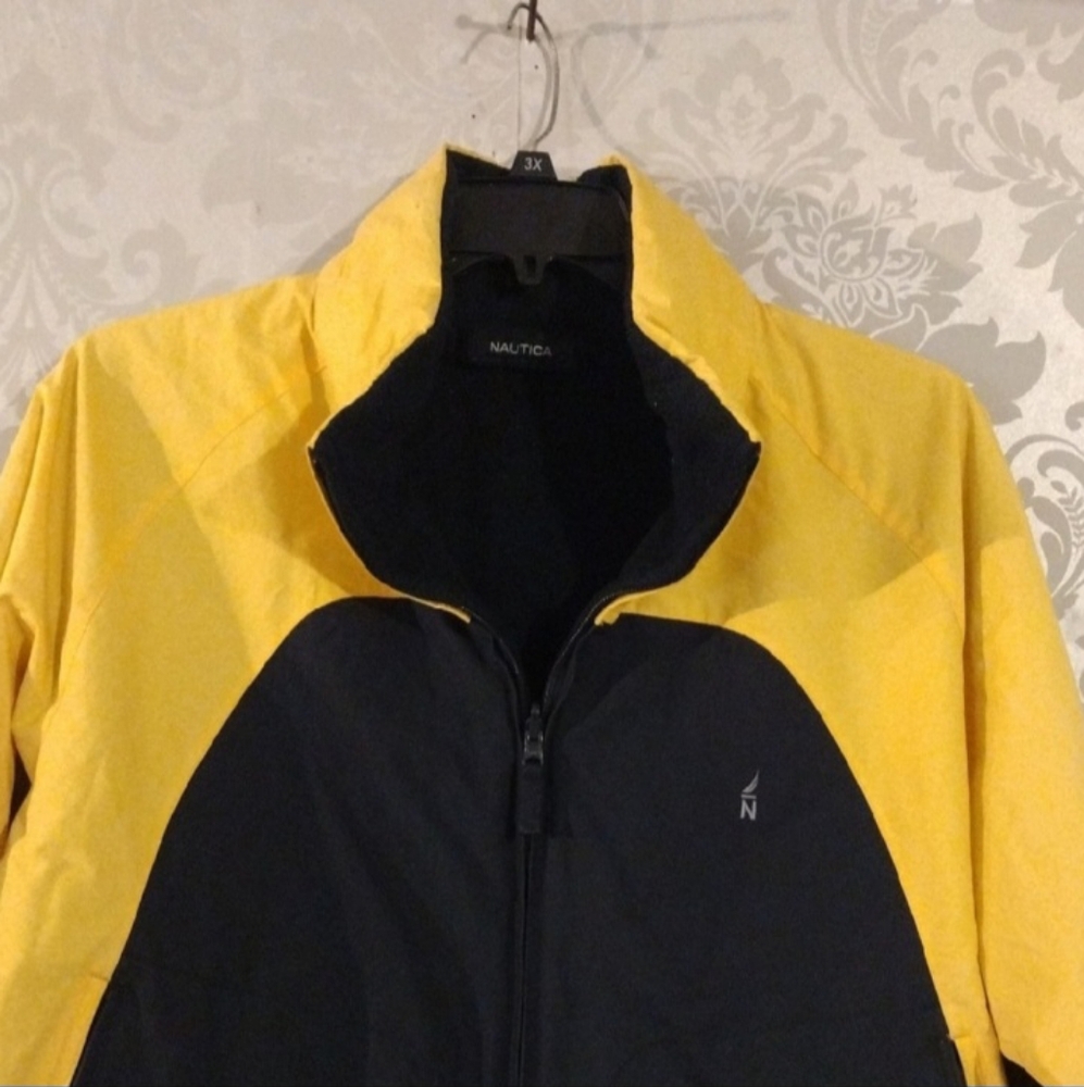 Nautica Two-Tone Yellow and Black Windbreaker - Picture 2 of 5